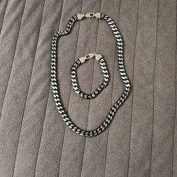 SS Necklace And Bracelet Set $60