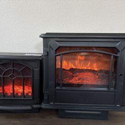 Electric Fireplace Realistic Flame Warms Up Space Quick Safe