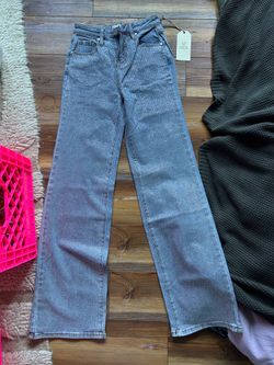 Rose top S W and glitter jeans size 0