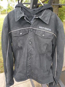 Harley Davidson Jacket With Removable Zip Front Hoodie Liner