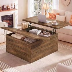 #D. 31.5" Lift Top Coffee Table, 4 in 1 Square Coffee Table with Storage, Center Table with Lifting Top & Large Hidden Storage Compartment for Living 