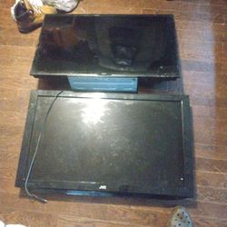 Two TVs Both Need Work One Needs The Power Buttons And The Buttons And The Other One Needs The Line It's Got Lines In It Both Of Them Has Lines In
