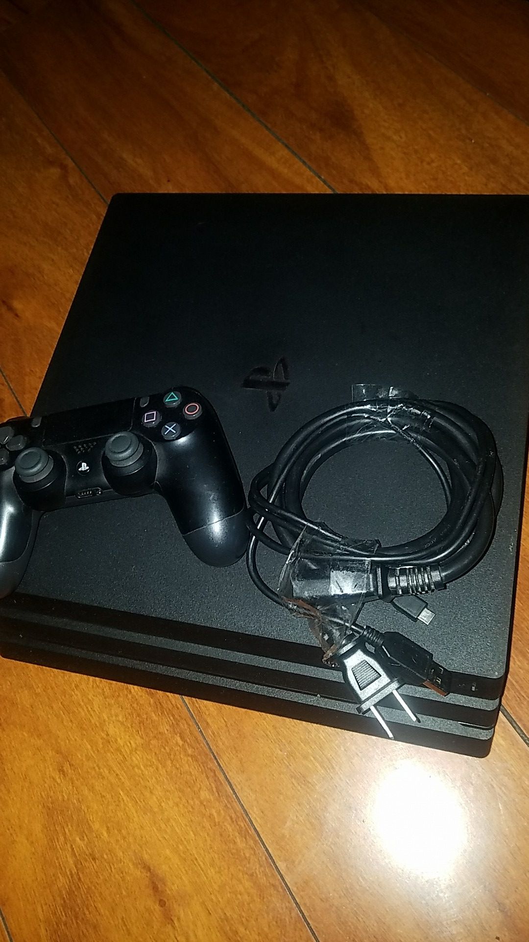 PS4 PRO with controller and all wires & call of duty