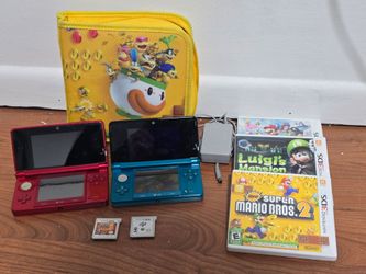 X2 Nintendo 3ds, case and games