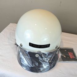 HCI Black Polo Half MOTORCYCLE Helmet FIBERGLASS  SHELL. ADJUSTABLE TOP VENTS  NEW Beanie