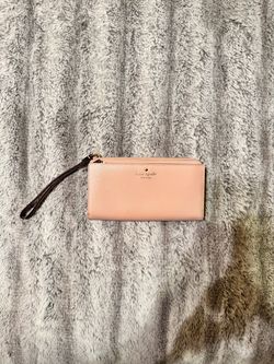 Kate Spade Peach Leather Wallet Wristlet