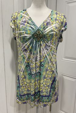 APT9 Women’s Silky Jersey Polyester/Spandex Top/Tunic, Size PL