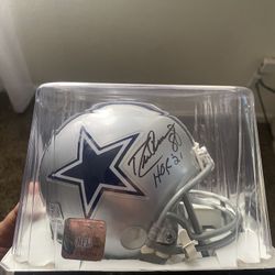 Drew Pearson HOF 2021 Autograph Mini Helmet 