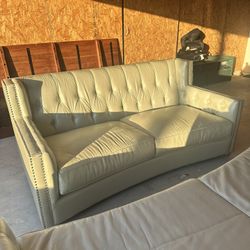 Grey Studded Sofa And Loveseat 