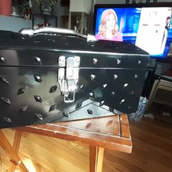 NICE TOOL BOX 16" ACROSS AND NICE FOLDABLE FOOT STOOL...CLICK ON PICTURE YOU WILL GET FULL PICTURE SIZE 