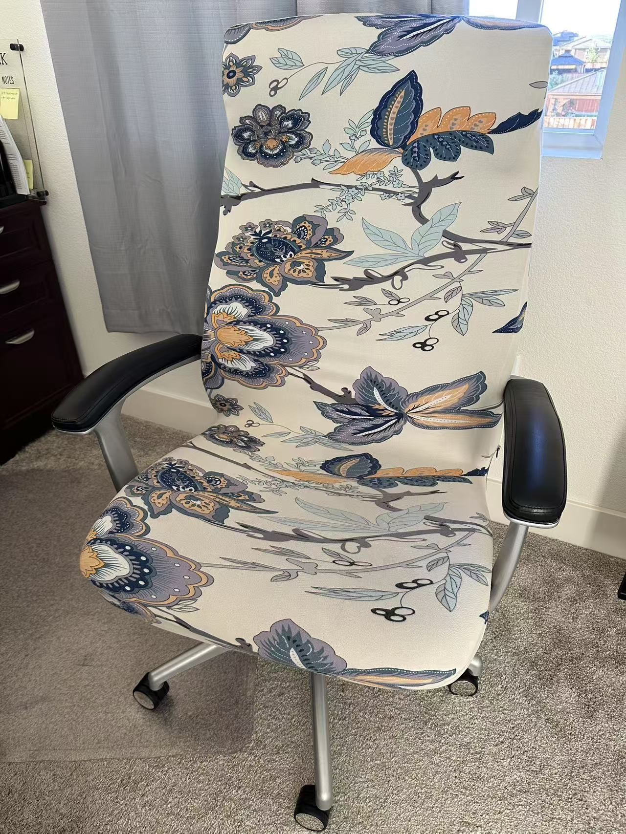 Comfortable office chair with fabric cover