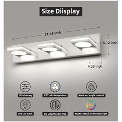 Modern 3 LED Vanity Light Bathroom Fixture 