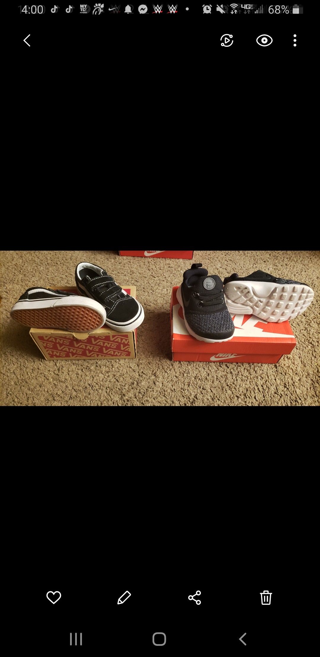 Nike and Vans size 6c..New Condition