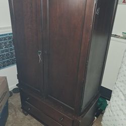 Bobs Cherry Wood Storage Armoire 