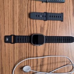 Apple Watch Ultra 49mm Titanium Case with Orange Alpine Loop, Medium (GPS +...