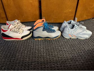 3 pairs of sneakers Jordan’s and Yeezy boost 700 inertia  size 5.5 all 3 for only $150!!