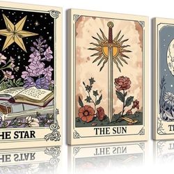 Tarot Card 3 Pcs Canvas Wall Art 16 X 24