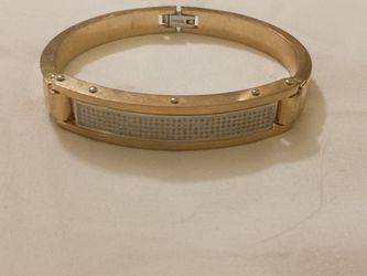 Gold-Tone Stainless Steel Bangle Bracelet