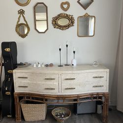 Bamboo/Stucco Bar/Console Table