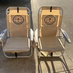 2 Tommy Bahama Deluxe Folding Beach Chairs
