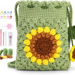 Brand New! Sunflower Phone Bag Crochet Kit