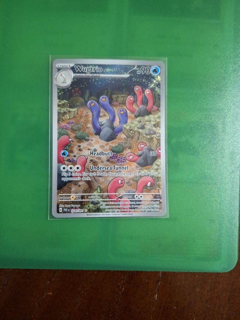 Wugtrio Full Art Pokemon Card From Paldean Fates Set!!