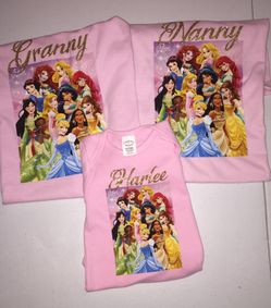 Princess personalized birthday shirts