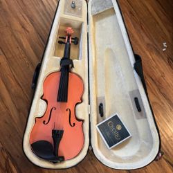 1/2 Scale Pink Violin by Mendini by Cecillo with Case, Strings, Rosin for Kids