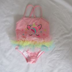 New Baby Girls 3/6 Months Unicorn Swimsuit