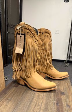 Liberty Black Western Boots Fringe Size 8.5