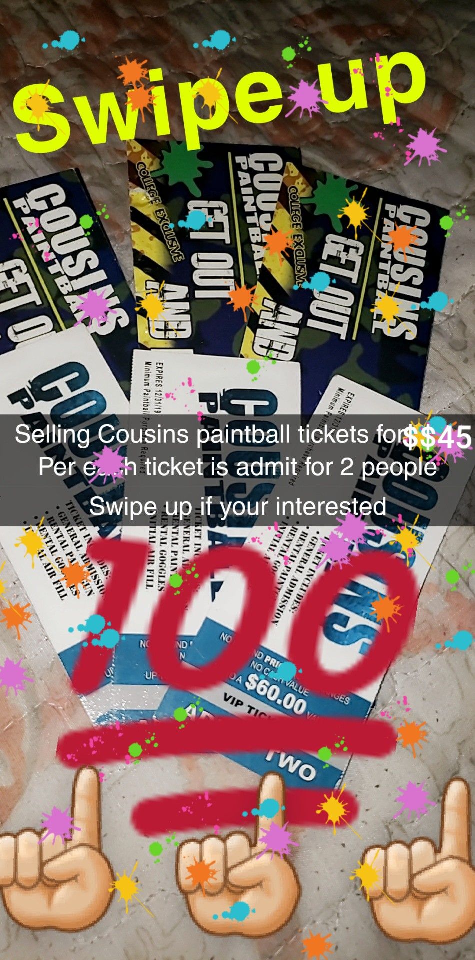 Cousins Paintball tickets (5left)