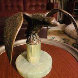 Bronze Eagle On Marble Plinth