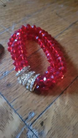 Glass Beads Bracelet Earrings 