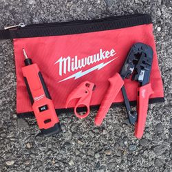 Milwaukee Crimper Striper 48-22-3076 Punchdown 48-22-2184 Striper 48-22-3065 New In Pouch . For Pick Up Fremont Seattle. No Low Ball Offers/Trades 