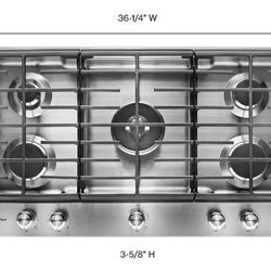 KitchenAid - 36" Built-In Gas Cooktop - Stainless Steel Model:KCGS556ESS02