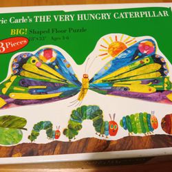 Vintage 1994 The Very Hungry Caterpillar Big Shaped Floor Puzzle 18x33 In. 