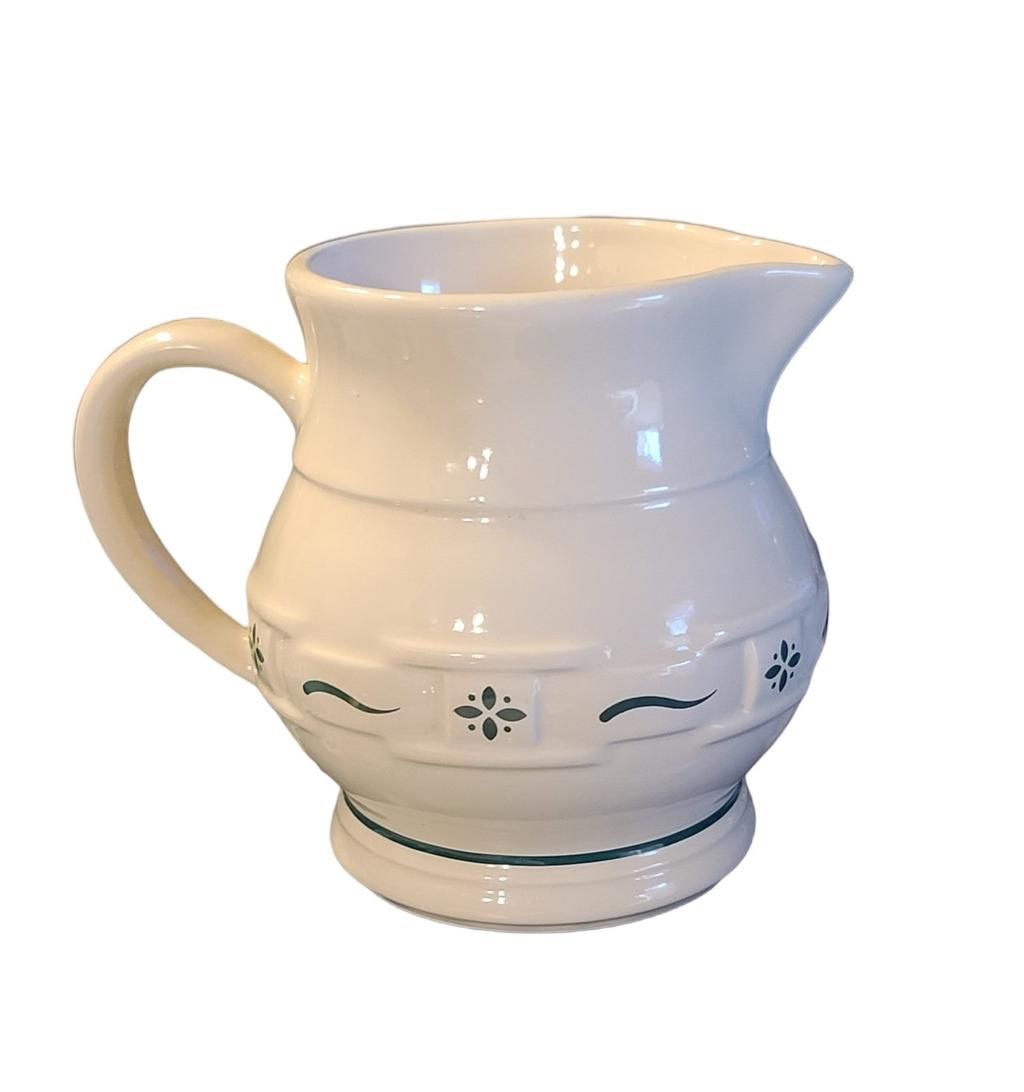 Longaberger Pottery Woven Traditions Blue Pitcher 64 oz Made in USA