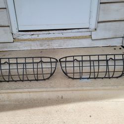 2- BLACK METAL WALL PLANTER