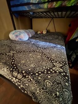 QUEEN mattress and metal bed frame-$60
