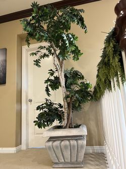 Large Artificial Indoor Tree with Decorative Planter