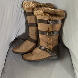 Boots W Leather And Man Made Upper 