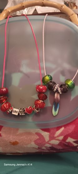 2 Necklaces One Love And One Feather