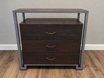 Industrial 3-Drawer Dresser with Metal Frame