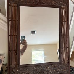 Bamboo and copper gorgeous mirror