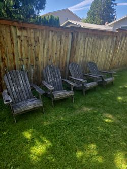 4 Wood Adirondack chairs
