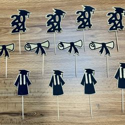 Graduation 2024 Senior Class Graduate Cupcake Toppers Lot Of 12