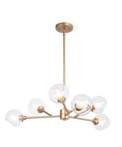 Belles Lighting Mid Century Celviane 6-Light Gold Chandelier 28” Pendant Retail $269.99 NEW  $185