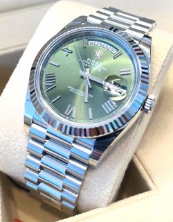 New Platinum 228236 Day-Date 40 Olive Green (Full Set)