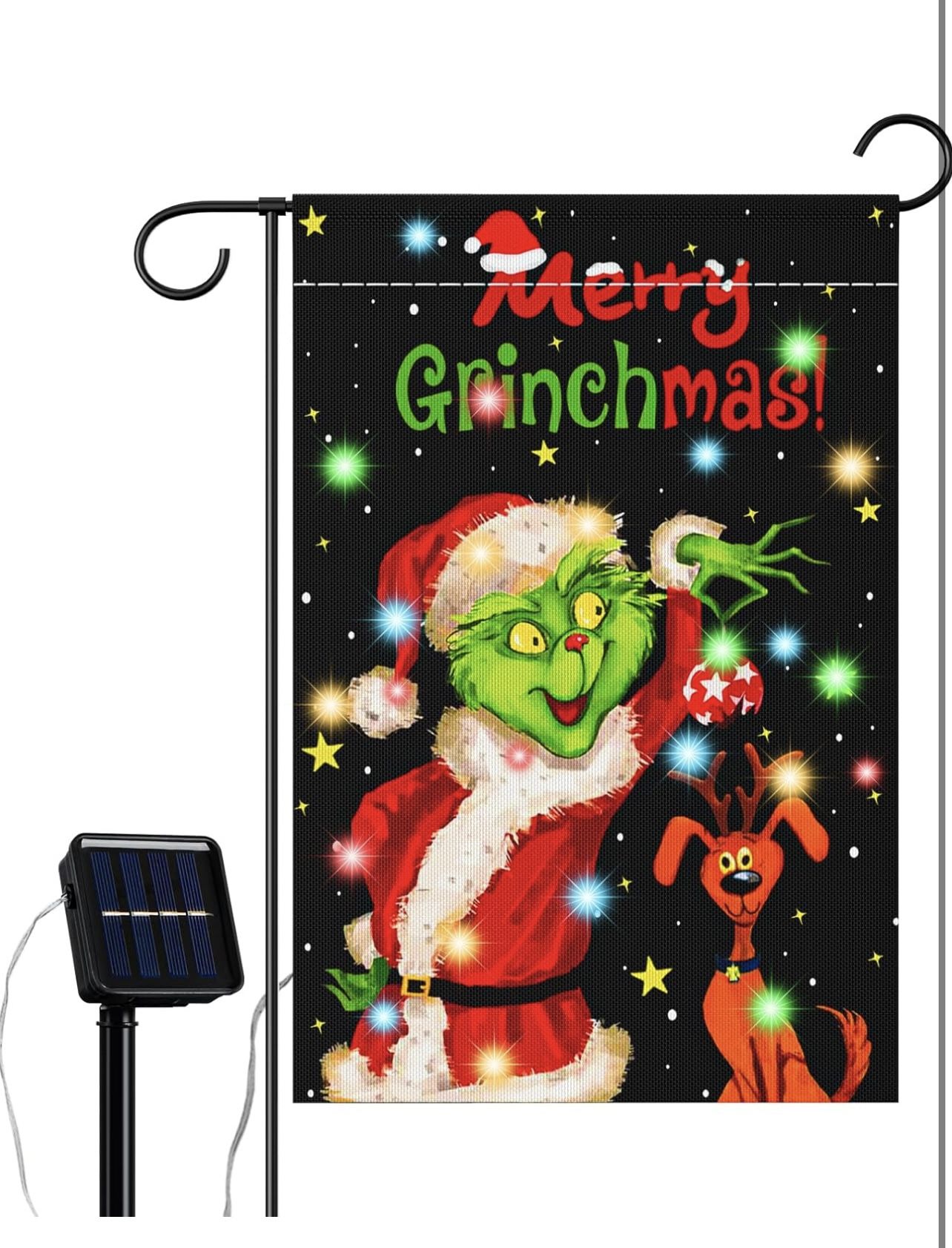 Christmas Garden Flag with led solar light
