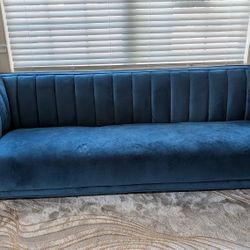 Blue Velvet Sofa